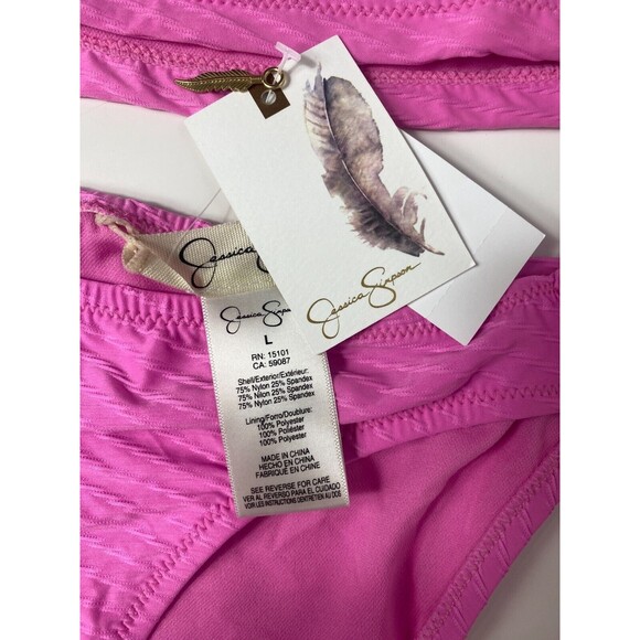 JESSICA SIMPSON 2 piece Bikini Tankini Swim Top & Bottoms Barbie Pink Size L - Picture 8 of 8